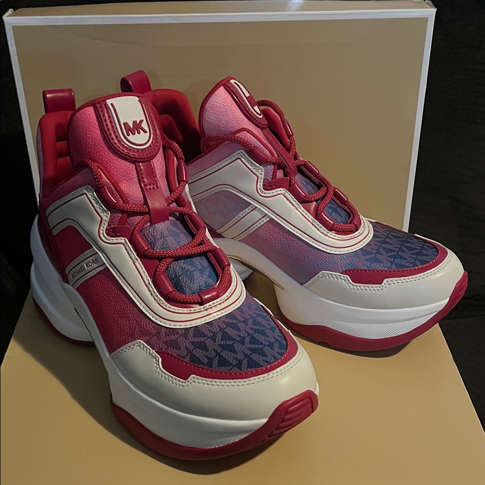 Michael Kors Pink Blue and White Training Shoes